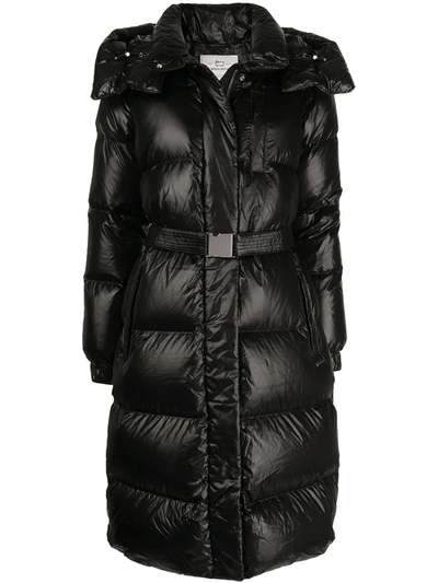 Shop Woolrich Padded Belted Down Coat In Black