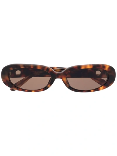 Shop Linda Farrow Tortoiseshell-effect Tinted Sunglasses In Brown