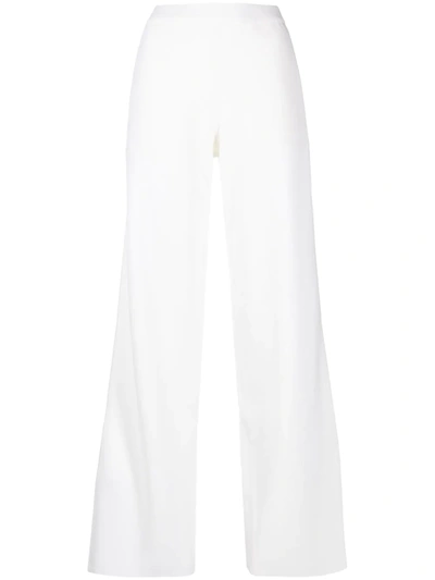 Shop Mrz Mid-rise Wide-leg Trousers In White