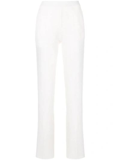 Shop Mrz Virgin Wool Straight-leg Trousers In White