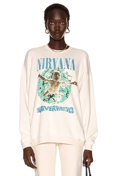 Shop R13 Nirvana Nevermind Album Cover Sweatshirt In Ecru