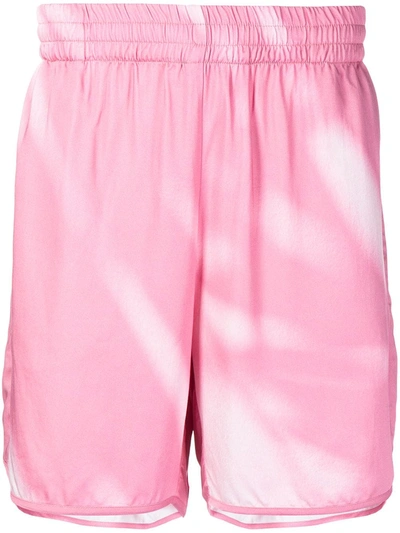 Shop Blue Sky Inn Washed-print Elasticated Shorts In Pink
