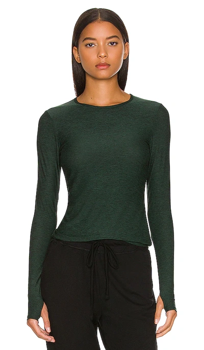 Shop Beyond Yoga Featherweight Classic Crew Pullover In Dark Green
