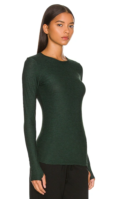 Shop Beyond Yoga Featherweight Classic Crew Pullover In Dark Green