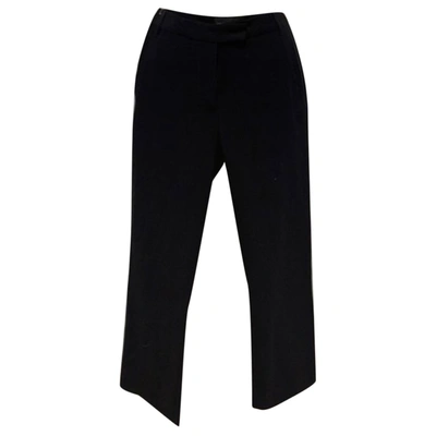 Pre-owned Ann Demeulemeester Wool Straight Pants In Black