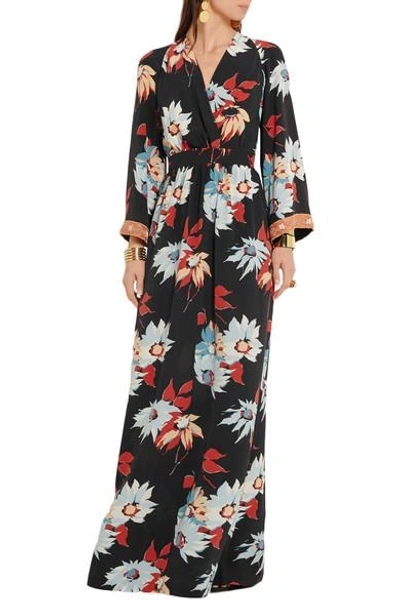 Shop Etro Embellished Floral-print Silk Maxi Dress