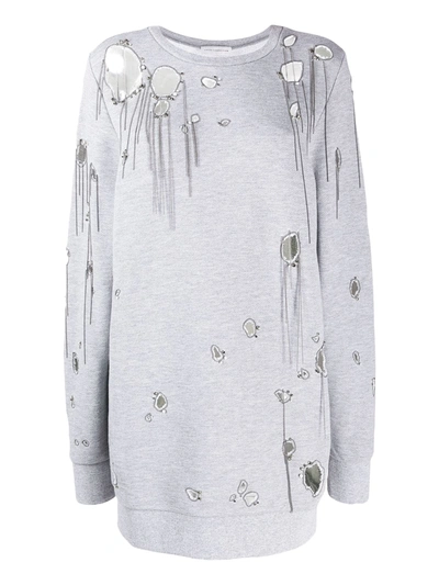 Faith Connexion Long Ripped Sweatshirt In Grey ModeSens