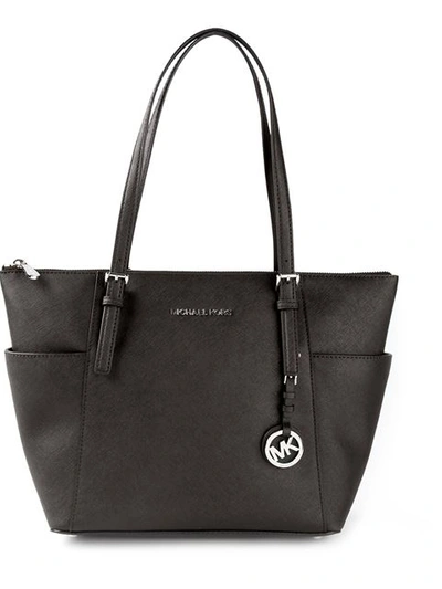 Michael Michael Kors 'jet Set' Tote - Black In Black