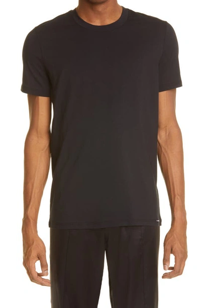Shop Tom Ford Stretch Cotton & Modal Jersey T-shirt In Black