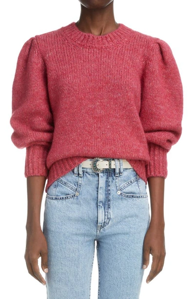Shop Isabel Marant Emma Puff Sleeve Alpaca Blend Sweater In Pink