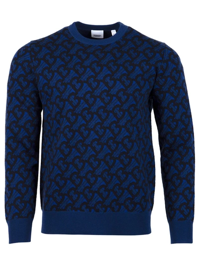 Shop Burberry Rawlinson Logo Sweater In Blue