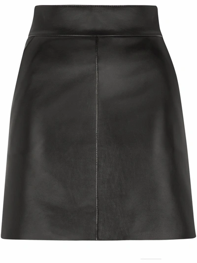 Shop Dolce & Gabbana A-line Leather Miniskirt In Black