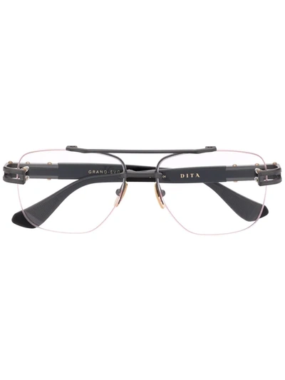 Shop Dita Eyewear Pilot-frame Glasses In Grey
