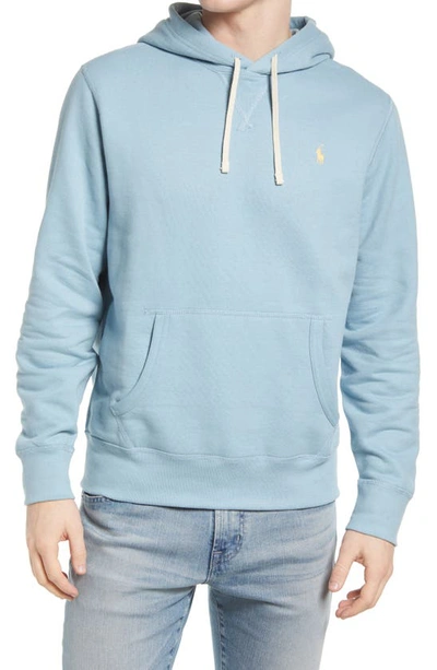 Shop Polo Ralph Lauren Fleece Pullover Hoodie In Blue Note