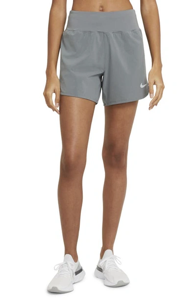 Shop Nike Eclipse Running Shorts In Smoke Grey/ Reflective Silver