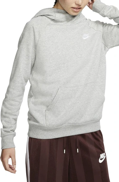 Shop Nike Essential Knit Hoodie In Dark Grey Heather