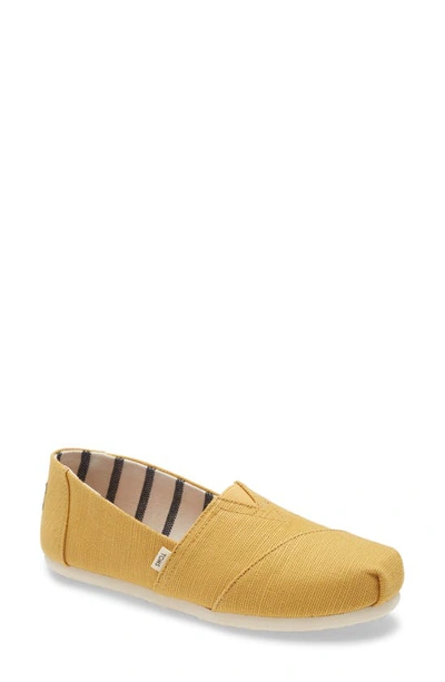 Shop Toms Alpargata Slip-on In Yellow Canvas