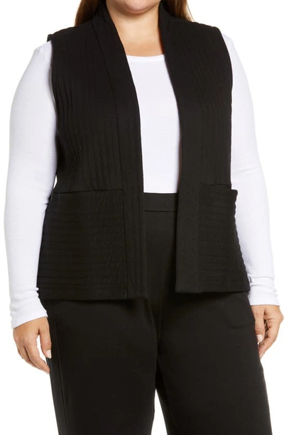 Eileen Fisher Rib Organic Cotton Vest In Black