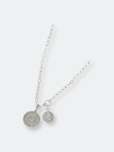 Shop Ettika Simplicity Coin & Chain Necklace In White