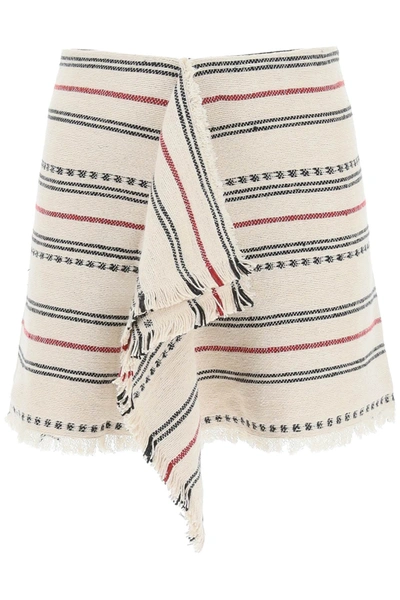 Shop Isabel Marant Étoile Jiloa Jacquard Mini Skirt In Beige,red,black