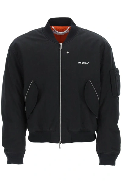 Off-white Diagonal Tab Bomber Jacket In Black