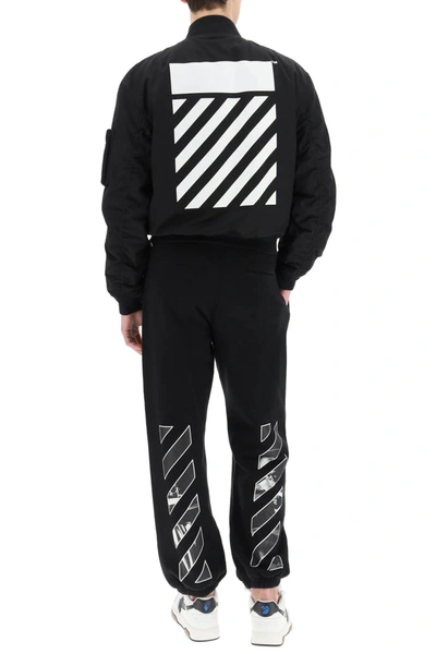 Off-white Diagonal Tab Bomber Jacket In Black