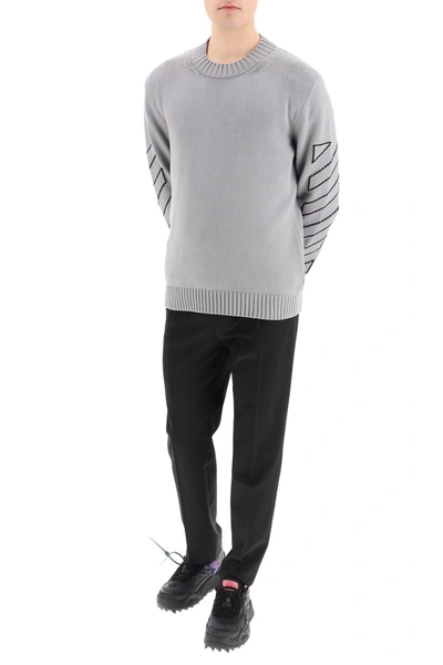 Shop Off-white Diag Arrows Cotton Sweater In Grey