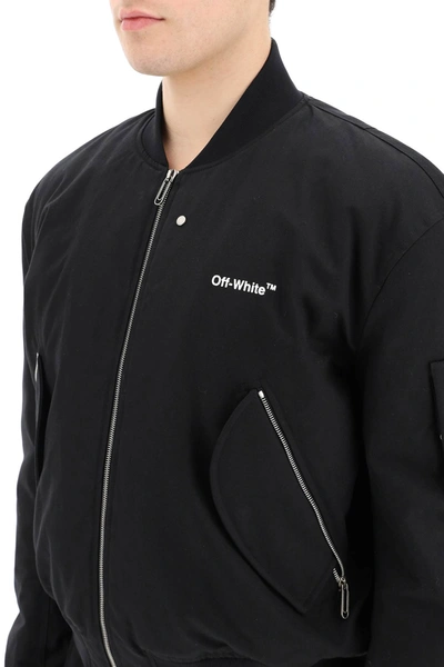 Off-white Diagonal Tab Bomber Jacket In Black