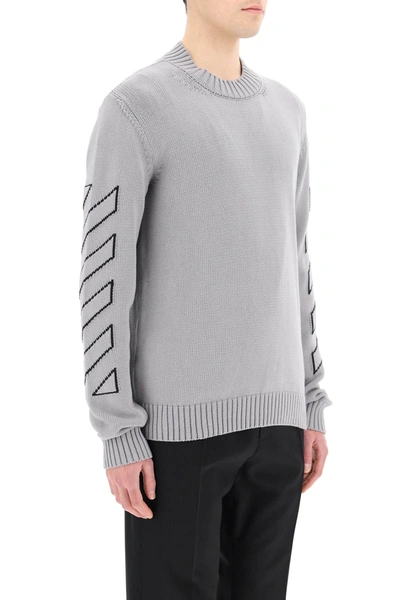 Shop Off-white Diag Arrows Cotton Sweater In Grey