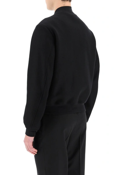 Off-white Black Logo Patch Varsity Jacket In Black,orange