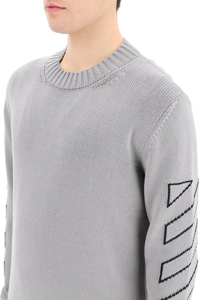 Shop Off-white Diag Arrows Cotton Sweater In Grey