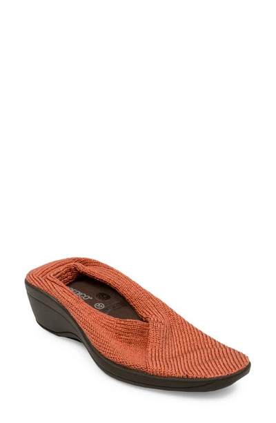 Shop Arcopedico Mailu Wedge Knit Shoe In Brick
