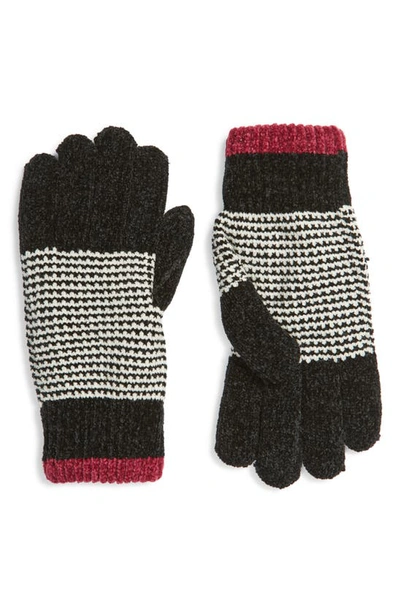 Shop Trouve Two-tone Gloves In Black Combo