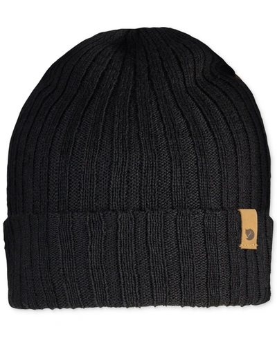 Shop Fjall Raven Byron Rib Knit Wool Hat In Black
