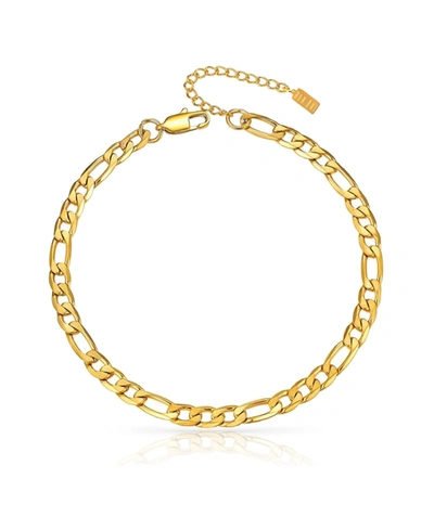 Shop Ben Oni Classic Anti-tarnish Figaro Chain Anklet In Gold Plated