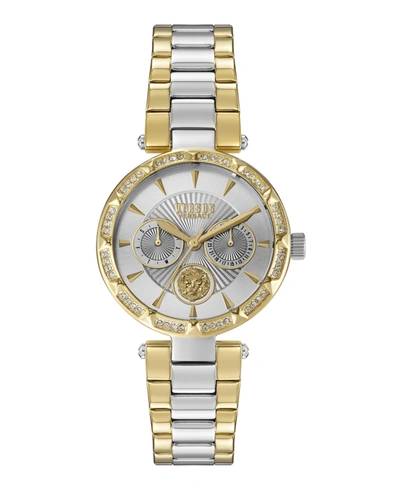 Shop Versus By Versace Women's Sertie Gold-tone/silver-tone Stainless Steel Bracelet Watch 36mm In Two Tone