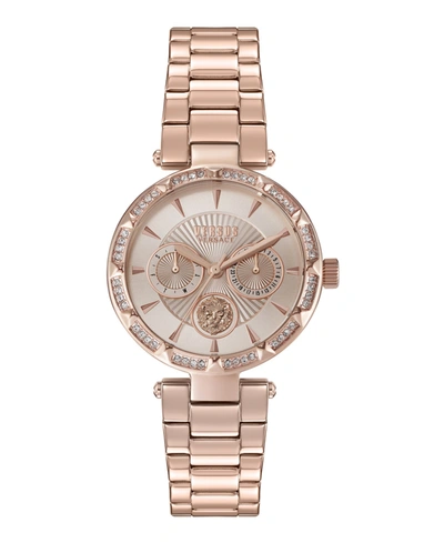 Shop Versus By Versace Women's Sertie Rose Gold-tone Stainless Steel Bracelet Watch 36mm In Rosegold