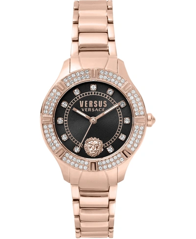 Shop Versus By Versace Women's Canton Road Rose Gold-tone Stainless Steel Bracelet Watch 36mm In Rosegold