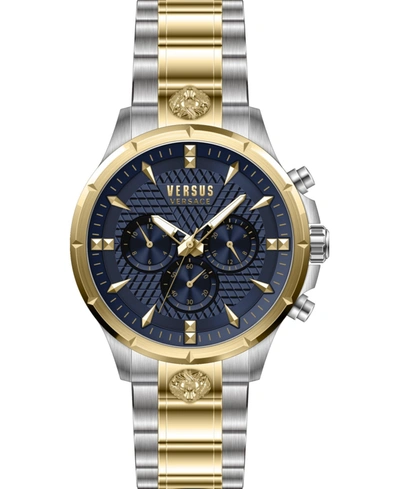 Shop Versus By Versace Men's Chrono Round Two-tone Stainless Steel Bracelet Watch 45mm In Two Tone