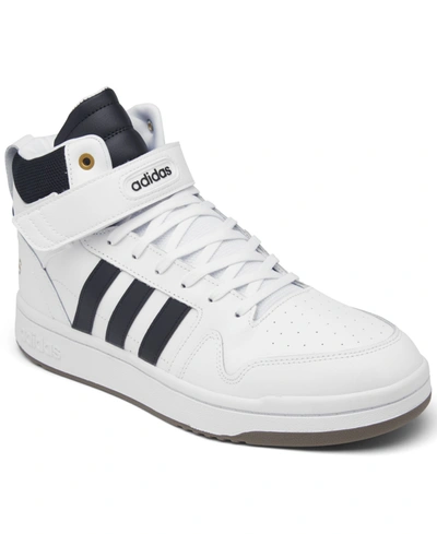 Shop Adidas Originals Adidas Essentials Men's Postmove Mid Casual Sneakers From Finish Line In White/core Black