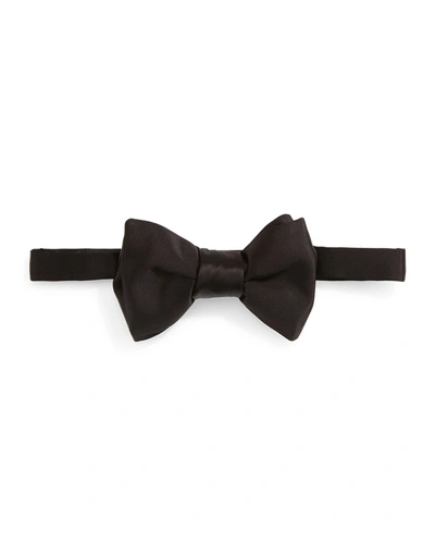 Shop Tom Ford Solid Satin Bow Tie In Black
