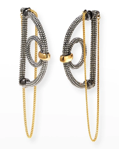 Shop Demarson Pave Dema Earrings In Silver Crystals