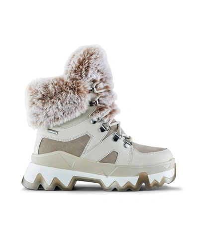 Shop Cougar Warrior Mix-leather Snow Boots W/ Faux-fur Trim In Ice/mushroom