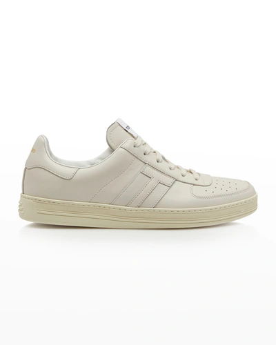 Shop Tom Ford Men's Tonal Leather Low-top Sneakers In U1002 Marble