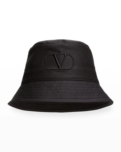 Shop Valentino Men's Vlogo Bucket Hat In Black