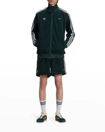 Shop Adidas Originals Men's Noah Corduroy Track Jacket In Green Night