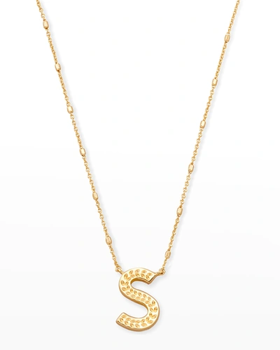 Shop Kendra Scott Letter S Pendant Necklace In Gold Metal