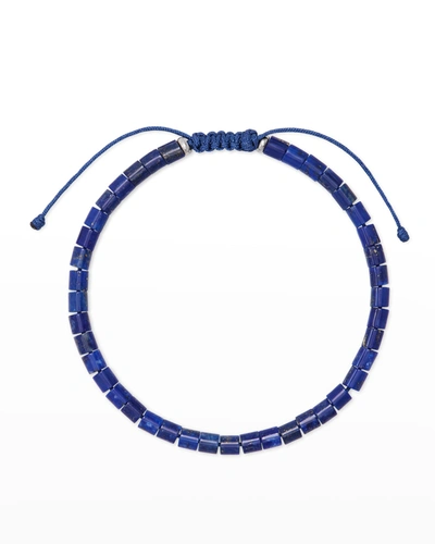 Shop Kendra Scott Men's Beaded Pull-cord Bracelet In Blue Lapis