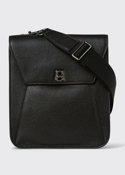 Shop Akris Anouk Small Leather Messenger Bag In 009 Black