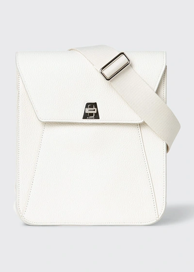 Shop Akris Anouk Small Leather Messenger Bag In 001 White